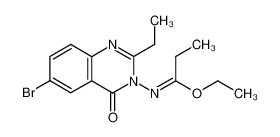 N-(6-Bromo-2-ethyl-4-oxo-4H-quinazolin-3-yl)-propionimidic acid ethyl ester_96499-08-0