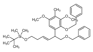 (E)-((6-(benzyloxy)-5-(2-(benzyloxy)-3,5-dimethoxy-4-methylphenyl)hex-3-en-1-yl)oxy)(tert-butyl)dimethylsilane_96502-61-3