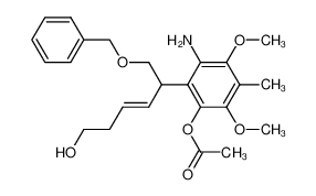 Acetic acid 3-amino-2-((E)-1-benzyloxymethyl-5-hydroxy-pent-2-enyl)-4,6-dimethoxy-5-methyl-phenyl ester_96502-66-8