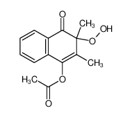 Acetic acid 3-hydroperoxy-2,3-dimethyl-4-oxo-3,4-dihydro-naphthalen-1-yl ester_96503-18-3