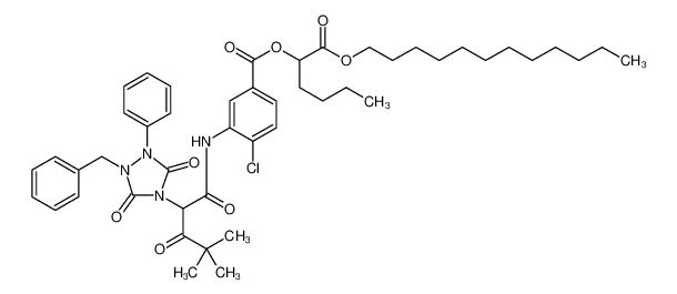 Benzoic acid, 4-chloro-3-[[2-[3,5-dioxo-1-phenyl-2-(phenylmethyl)-1,2,4-triazolidin-4-yl]-4,4-dimethyl-1,3-dioxopentyl]amino]-, 1-[(dodecyloxy)carbonyl]pentyl ester_96514-07-7