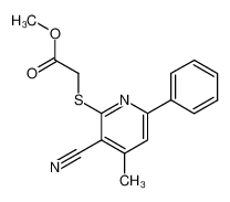 (3-Cyano-4-methyl-6-phenyl-pyridin-2-ylsulfanyl)-acetic acid methyl ester_96517-63-4