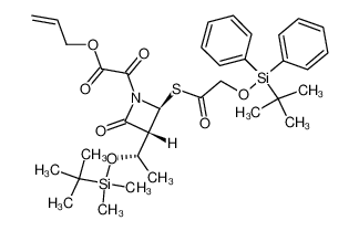 {(2S,3R)-3-[(S)-1-(tert-Butyl-dimethyl-silanyloxy)-ethyl]-2-[2-(tert-butyl-diphenyl-silanyloxy)-acetylsulfanyl]-4-oxo-azetidin-1-yl}-oxo-acetic acid allyl ester_96559-07-8