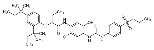 Butanamide,2-[2,4-bis(1,1-dimethylpropyl)phenoxy]-N-[2-chloro-5-hydroxy-4-[[[[4-(propylsulfonyl)phenyl]amino]carbonyl]amino]phenyl]-_96565-21-8