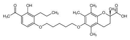 (S)-6-((5-(4-acetyl-3-hydroxy-2-propylphenoxy)pentyl)oxy)-2,5,7,8-tetramethylchromane-2-carboxylic acid_96565-54-7