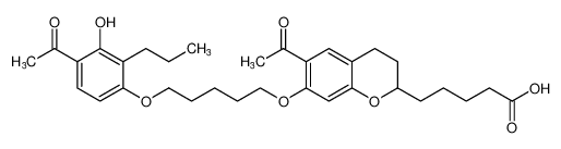 2H-1-Benzopyran-2-pentanoic acid, 6-acetyl-7-[[5-(4-acetyl-3-hydroxy-2-propylphenoxy)pentyl]oxy]-3,4-dihydro-_96565-72-9