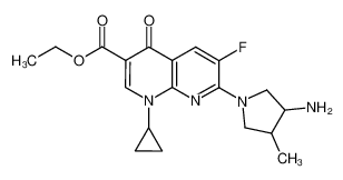 ethyl 7-(3-amino-4-methyl-1-pyrrolidinyl)-1-cyclopropyl-6-fluoro-1,4-dihydro-4-oxo-1,8naphthyridine-3-carboxylate_96568-16-0