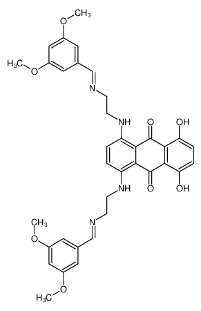1,4-bis[2(3,5-dimethoxyphenylmethyleneamino)ethylamino]-5,8-dihydroxy-9,10-anthracenedione_96568-68-2