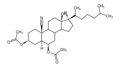 3β,6β-Diacetoxy-19-nitrilo-(19-nor-5α)-cholestan_96589-58-1