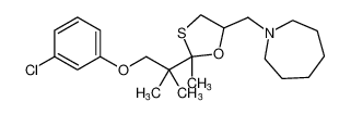 1-((2-(1-(3-chlorophenoxy)-2-methylpropan-2-yl)-2-methyl-1,3-oxathiolan-5-yl)methyl)azepane_96601-95-5