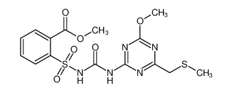 methyl 2-(N-((4-methoxy-6-((methylthio)methyl)-1,3,5-triazin-2-yl)carbamoyl)sulfamoyl)benzoate_96602-21-0