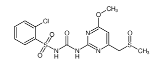 2-chloro-N-((4-methoxy-6-((methylsulfinyl)methyl)pyrimidin-2-yl)carbamoyl)benzenesulfonamide_96602-40-3