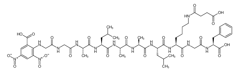 L-Phenylalanine,N-[N-[N2-[N-[N-[N-[N-[N-[N-[N-(2-carboxy-4,6-dinitrophenyl)glycyl]glycyl]-L-alanyl]-L-leucyl]-L-alanyl]-L-alanyl]-L-leucyl]-N6-(3-carboxy-1-oxopropyl)-L-lysyl]glycyl]-_96622-40-1