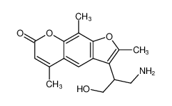 3-(1-amino-3-hydroxypropan-2-yl)-2,5,9-trimethyl-7H-furo[3,2-g]chromen-7-one_96623-59-5