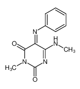3-Methyl-6-methylamino-5-[(E)-phenylimino]-5H-pyrimidine-2,4-dione_96625-98-8