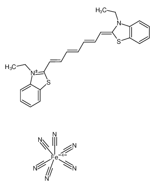 mono(3-ethyl-2-((7Z)-7-(3-ethylbenzo[d]thiazol-2(3H)-ylidene)hepta-1,3,5-trien-1-yl)benzo[d]thiazol-3-ium) mono(hexacyanoferrate(II))_96643-46-8