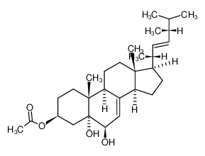 5,6β-dihydroxy-5α-ergosta-7,22-dien-3β-yl acetate_96646-08-1