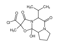 10b-hydroxy-5-isopropyl-2-methyl-3,6-dioxo-octahydro-oxazolo[3,2-a]pyrrolo[2,1-c]pyrazine-2-carbonyl chloride_96677-86-0