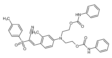 4-[bis-(2-phenylcarbamoyloxy-ethyl)-amino]-2-methyl-α-(toluene-4-sulfonyl)-cinnamonitrile_96711-91-0