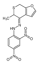 4-(2,4-Dinitrophenyl-hydrazono)-5-methyl-4,5-dihydro-7H-furo(2.3-c)thiapyran_96716-56-2