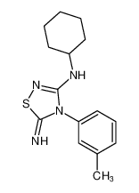 N-cyclohexyl-5-imino-4-(m-tolyl)-4,5-dihydro-1,2,4-thiadiazol-3-amine_96727-68-3