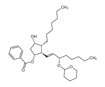 (1R,2R,3R,4S)-3-heptyl-4-hydroxy-2-((3S,E)-3-((tetrahydro-2H-pyran-2-yl)oxy)oct-1-en-1-yl)cyclopentyl benzoate_96752-71-5