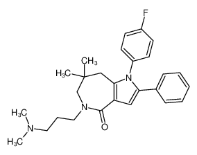 5-(3-Dimethylamino-propyl)-1-(4-fluoro-phenyl)-7,7-dimethyl-2-phenyl-5,6,7,8-tetrahydro-1H-pyrrolo[3,2-c]azepin-4-one_96757-72-1