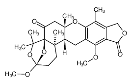 (3S,5aS,7aS,14aR,14bR)-1,2,3,7,7a,14,14a,14b-octahydro-3,13-dimethoxy-5,5,7a,9,14b-pentamethyl-6H-3,5a-epoxy-5H-furo(3,4-i)oxepino(4,9-a)xanthene-6,12(H)-dione_96817-53-7