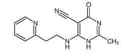 2-methyl-4-oxo-6-((2-(pyridin-2-yl)ethyl)amino)-1,4-dihydropyrimidine-5-carbonitrile_96824-08-7
