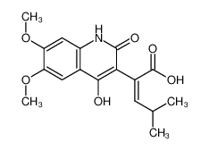 (Z)-2-(4-Hydroxy-6,7-dimethoxy-2-oxo-1,2-dihydro-quinolin-3-yl)-4-methyl-pent-2-enoic acid_96838-76-5
