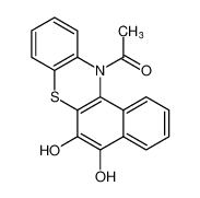 12H-Benzo[a]phenothiazine-5,6-diol, 12-acetyl-_96839-82-6
