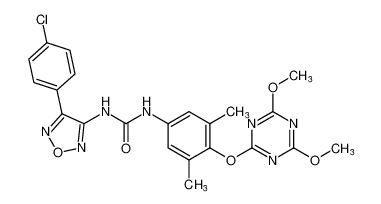 1-(4-(4-chlorophenyl)-1,2,5-oxadiazol-3-yl)-3-(4-((4,6-dimethoxy-1,3,5-triazin-2-yl)oxy)-3,5-dimethylphenyl)urea_96842-18-1
