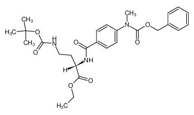 ethyl N2-(4-(((benzyloxy)carbonyl)methylamino)benzoyl)-N4-((1,1-dimethylethoxy)carbonyl)-2,3-diaminobutanoate_96845-91-9
