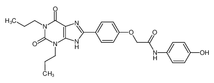 8-(4-((((4-hydroxyanilino)carbonyl)methyl)oxy)phenyl)-1,3-dipropylxanthine_96865-86-0