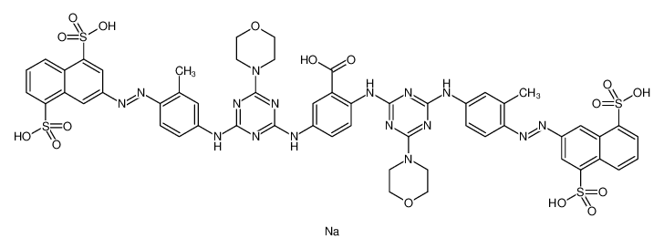 Benzoic acid, 2,5-bis[[4-[[4-[2-(4,8-disulfo-2-naphthalenyl)diazenyl]-3-methylphenyl]amino]-6-(4-morpholinyl)-1,3,5-triazin-2-yl]amino]-, pentasodium salt_96873-62-0