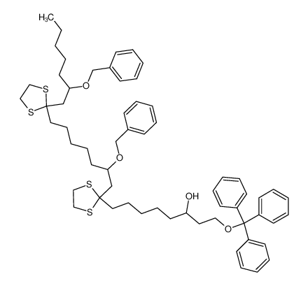 8-(2-{2-Benzyloxy-7-[2-(2-benzyloxy-heptyl)-[1,3]dithiolan-2-yl]-heptyl}-[1,3]dithiolan-2-yl)-1-trityloxy-octan-3-ol_96881-40-2