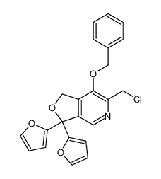 1,3-dihydro-3,3-di-α-furyl-6-chloromethyl-7-benzoxy-furo-(3,4-c)-pyridine_96882-88-1