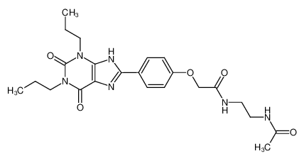N-(2-Acetylamino-ethyl)-2-[4-(2,6-dioxo-1,3-dipropyl-2,3,6,9-tetrahydro-1H-purin-8-yl)-phenoxy]-acetamide_96896-78-5