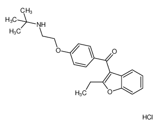 (4-(2-(tert-butylamino)ethoxy)phenyl)(2-ethylbenzofuran-3-yl)methanone hydrochloride_96908-52-0