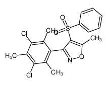 3-(3,5-dichloro-2,4,6-trimethylphenyl)-5-methyl-4-(phenylsulfonyl)isoxazole_96965-00-3