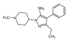 5-ethyl-2-(1-methyl-piperidin-4-yl)-4-phenyl-2H-pyrazol-3-ylamine_96978-07-3