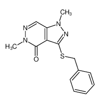 3-Benzylsulfanyl-1,5-dimethyl-1,5-dihydro-pyrazolo[3,4-d]pyridazin-4-one_96988-06-6