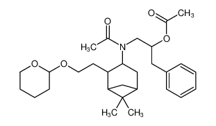 1-(N-(6,6-dimethyl-2-(2-((tetrahydro-2H-pyran-2-yl)oxy)ethyl)bicyclo[3.1.1]heptan-3-yl)acetamido)-3-phenylpropan-2-yl acetate_97033-99-3