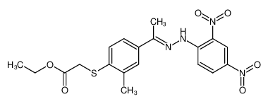 (4-Acetyl-2-methyl-phenylmercapto)-essigsaeure-ethylester-2,4-dinitro-phenylhydrazon_97079-25-9