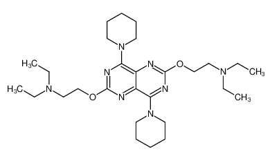 2,6-bis-(2-diethylamino-ethoxy)-4,8-di-piperidin-1-yl-pyrimido[5,4-d]pyrimidine_97083-42-6