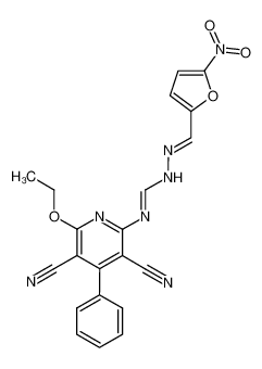 (E)-N'-(3,5-dicyano-6-ethoxy-4-phenylpyridin-2-yl)-N'-((E)-(5-nitrofuran-2-yl)methylene)formimidohydrazide_97119-05-6