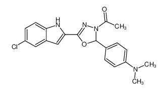 5-Chlor-2-(3-acetyl-2,3-dihydro-2-(4-dimethylamino-phenyl)-1,3,4-oxadiazol-5-yl)-indol_97132-69-9