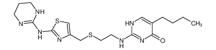 5-butyl-2-((2-(((2-((1,4,5,6-tetrahydropyrimidin-2-yl)amino)thiazol-4-yl)methyl)thio)ethyl)amino)pyrimidin-4(1H)-one_97143-42-5