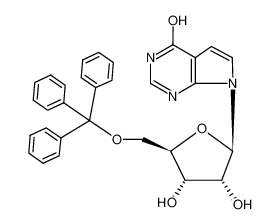 7-(O5-trityl-β-D-ribofuranosyl)-3,7-dihydro-pyrrolo[2,3-d]pyrimidin-4-one_97154-96-6