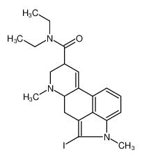 N,N-diethyl-5-iodo-4,7-dimethyl-6,6a,8,9-tetrahydroindolo[4,3-fg]quinoline-9-carboxamide_97165-34-9